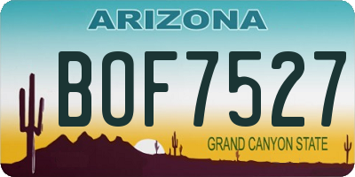 AZ license plate BOF7527