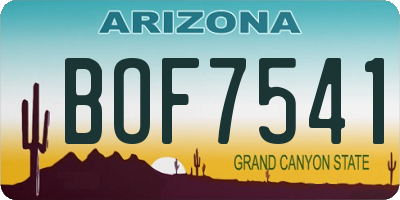 AZ license plate BOF7541