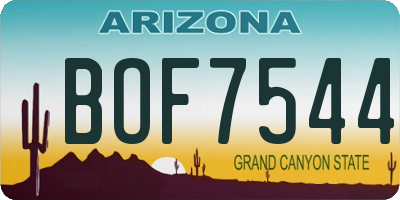 AZ license plate BOF7544