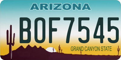 AZ license plate BOF7545