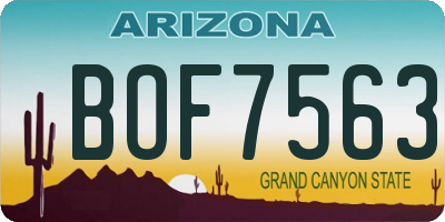 AZ license plate BOF7563