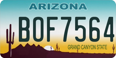 AZ license plate BOF7564