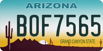 AZ license plate BOF7565