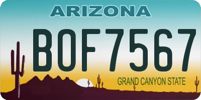 AZ license plate BOF7567