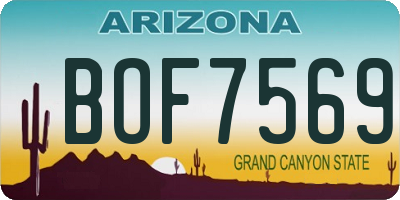 AZ license plate BOF7569