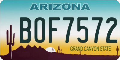 AZ license plate BOF7572