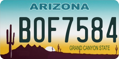 AZ license plate BOF7584