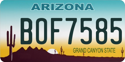 AZ license plate BOF7585