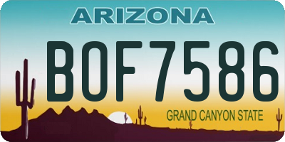 AZ license plate BOF7586