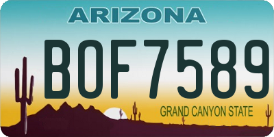 AZ license plate BOF7589