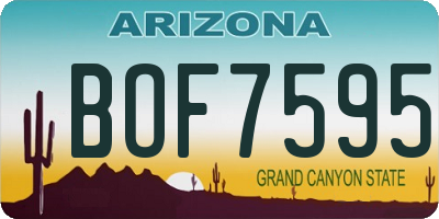 AZ license plate BOF7595