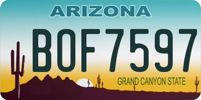 AZ license plate BOF7597