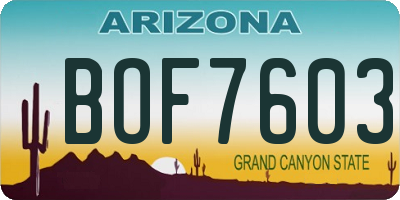 AZ license plate BOF7603
