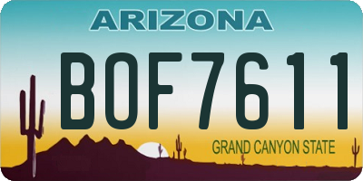 AZ license plate BOF7611