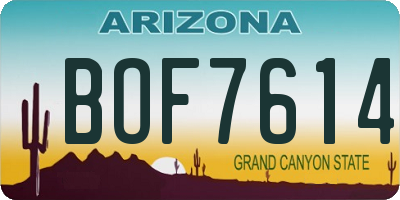 AZ license plate BOF7614