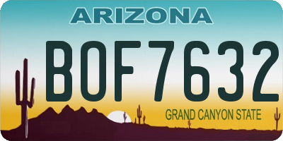 AZ license plate BOF7632