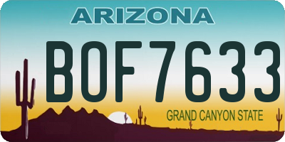 AZ license plate BOF7633