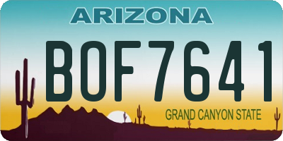 AZ license plate BOF7641