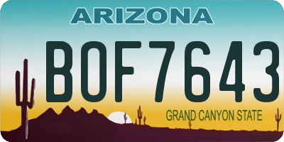 AZ license plate BOF7643