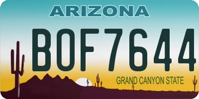 AZ license plate BOF7644