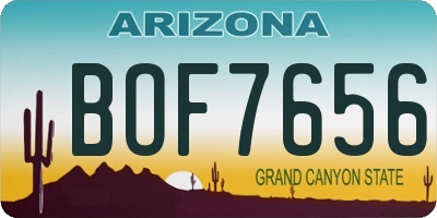 AZ license plate BOF7656