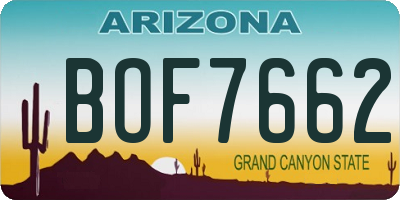 AZ license plate BOF7662