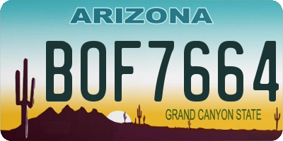 AZ license plate BOF7664