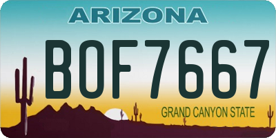 AZ license plate BOF7667