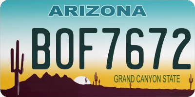AZ license plate BOF7672
