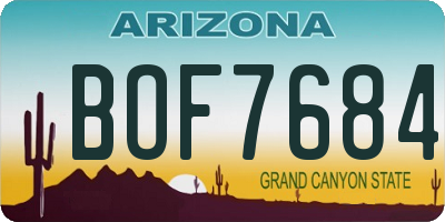 AZ license plate BOF7684