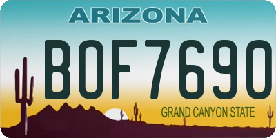 AZ license plate BOF7690