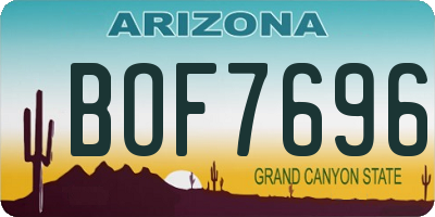 AZ license plate BOF7696