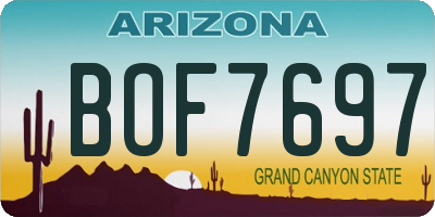 AZ license plate BOF7697