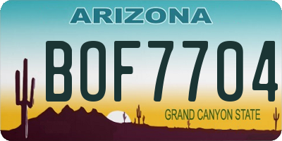 AZ license plate BOF7704