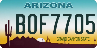 AZ license plate BOF7705