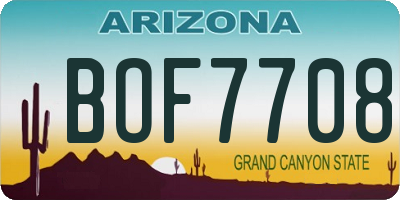 AZ license plate BOF7708