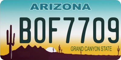 AZ license plate BOF7709