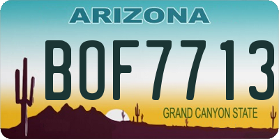 AZ license plate BOF7713