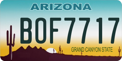 AZ license plate BOF7717