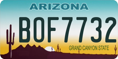AZ license plate BOF7732