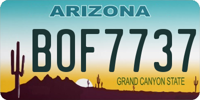 AZ license plate BOF7737