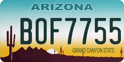 AZ license plate BOF7755