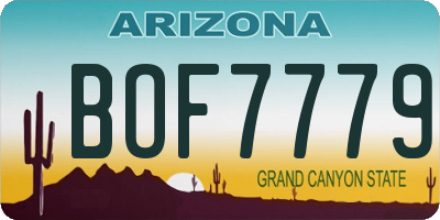 AZ license plate BOF7779