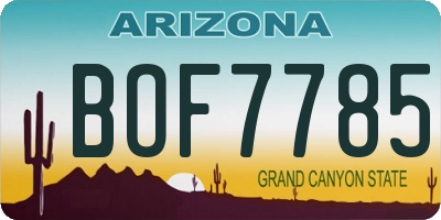 AZ license plate BOF7785