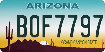 AZ license plate BOF7797