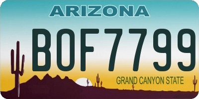 AZ license plate BOF7799