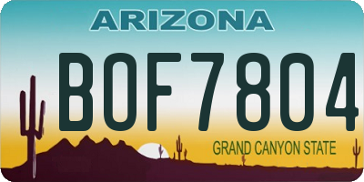 AZ license plate BOF7804