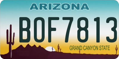 AZ license plate BOF7813