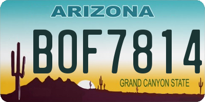 AZ license plate BOF7814
