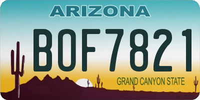 AZ license plate BOF7821